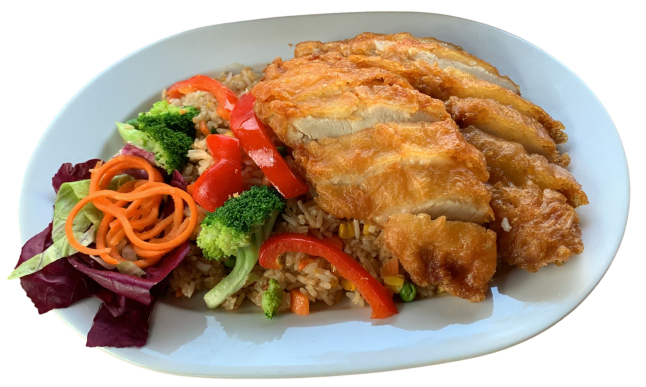 Knusp. Hühnerbrustfilet Bratreis
